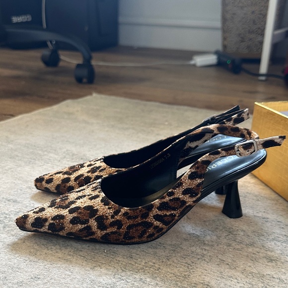 Leopard Print Rhinestone Heels - Picture 5 of 8